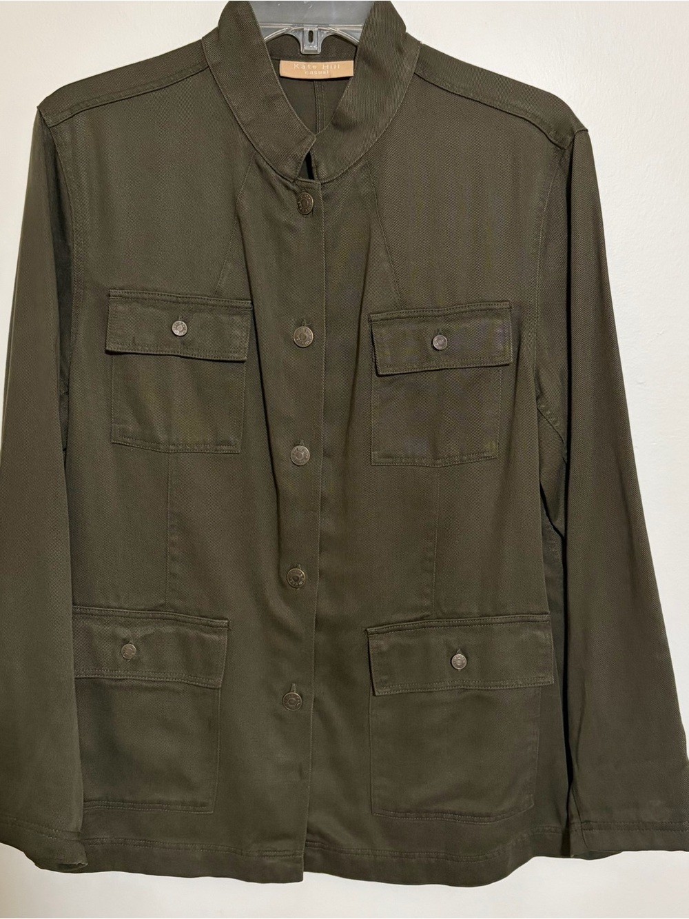 Kate Hill Olive Green Military Field Jacket Size L